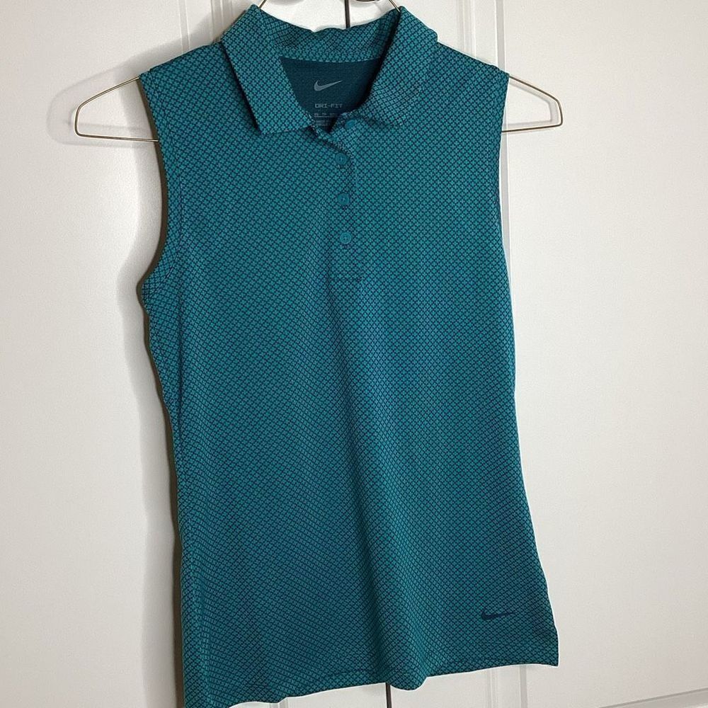 Ladies NWT Nike‎ sleeveless polo Shirt green / blue XS